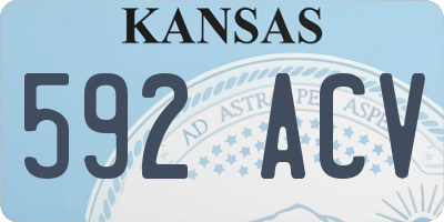 KS license plate 592ACV