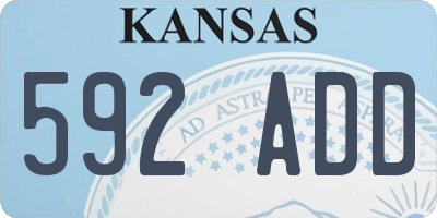 KS license plate 592ADD