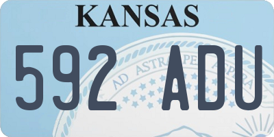 KS license plate 592ADU