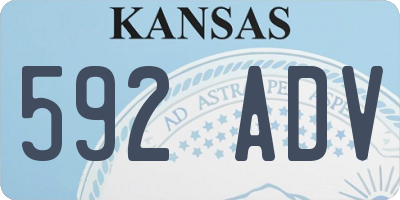 KS license plate 592ADV