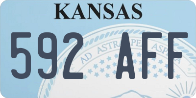 KS license plate 592AFF
