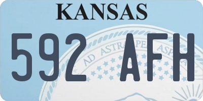 KS license plate 592AFH