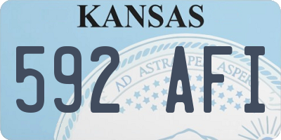 KS license plate 592AFI