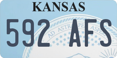 KS license plate 592AFS