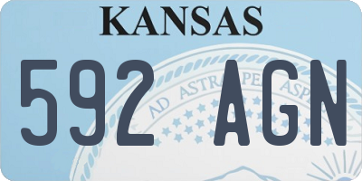 KS license plate 592AGN