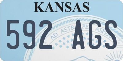 KS license plate 592AGS