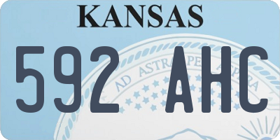 KS license plate 592AHC