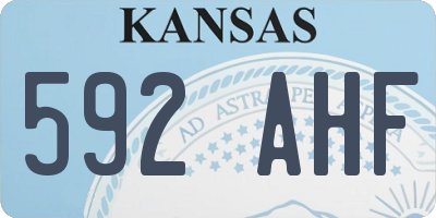 KS license plate 592AHF