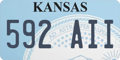 KS license plate 592AII