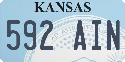 KS license plate 592AIN