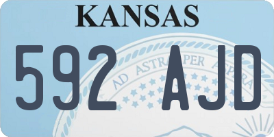 KS license plate 592AJD