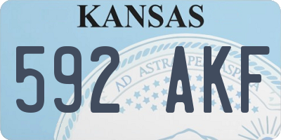 KS license plate 592AKF