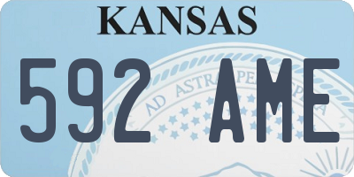 KS license plate 592AME