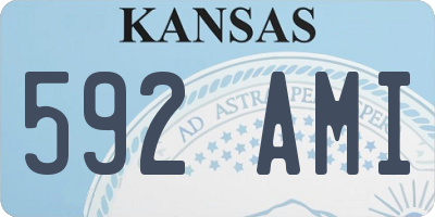 KS license plate 592AMI