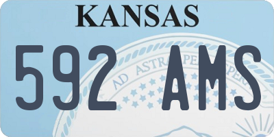 KS license plate 592AMS