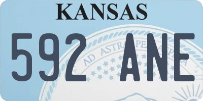 KS license plate 592ANE