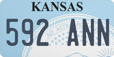 KS license plate 592ANN
