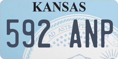 KS license plate 592ANP