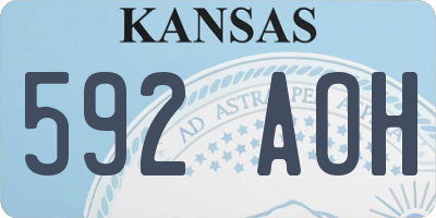 KS license plate 592AOH