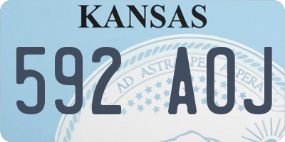 KS license plate 592AOJ