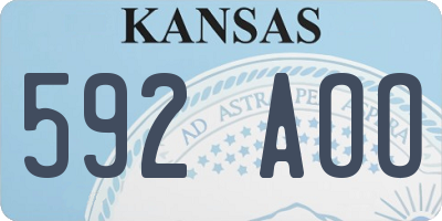 KS license plate 592AOO