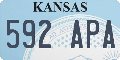KS license plate 592APA