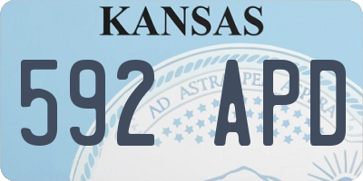 KS license plate 592APD