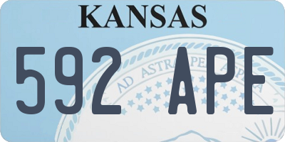 KS license plate 592APE
