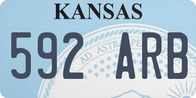 KS license plate 592ARB