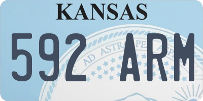 KS license plate 592ARM