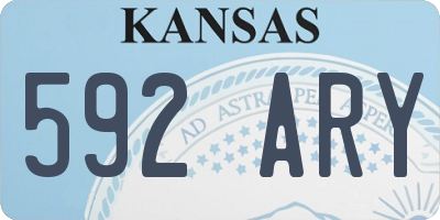 KS license plate 592ARY