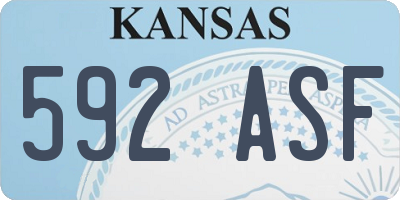 KS license plate 592ASF