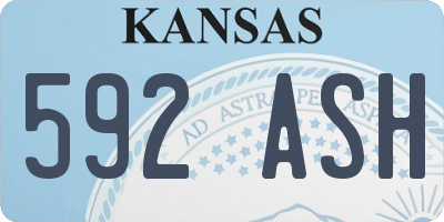 KS license plate 592ASH