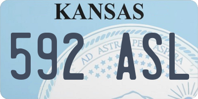 KS license plate 592ASL