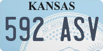 KS license plate 592ASV