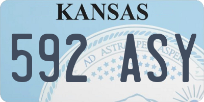 KS license plate 592ASY