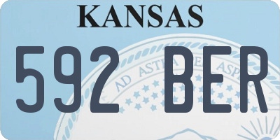 KS license plate 592BER