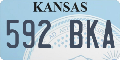KS license plate 592BKA