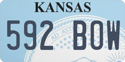 KS license plate 592BOW