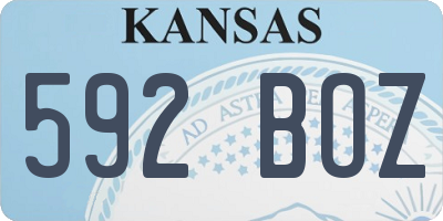 KS license plate 592BOZ