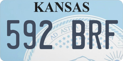 KS license plate 592BRF