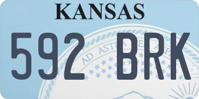 KS license plate 592BRK
