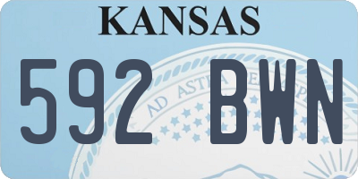 KS license plate 592BWN