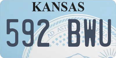 KS license plate 592BWU