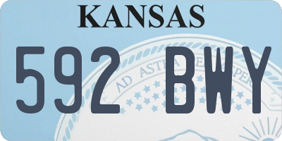KS license plate 592BWY