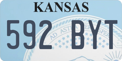 KS license plate 592BYT