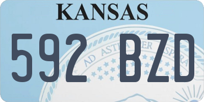 KS license plate 592BZD
