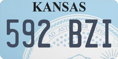 KS license plate 592BZI
