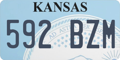 KS license plate 592BZM