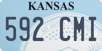 KS license plate 592CMI
